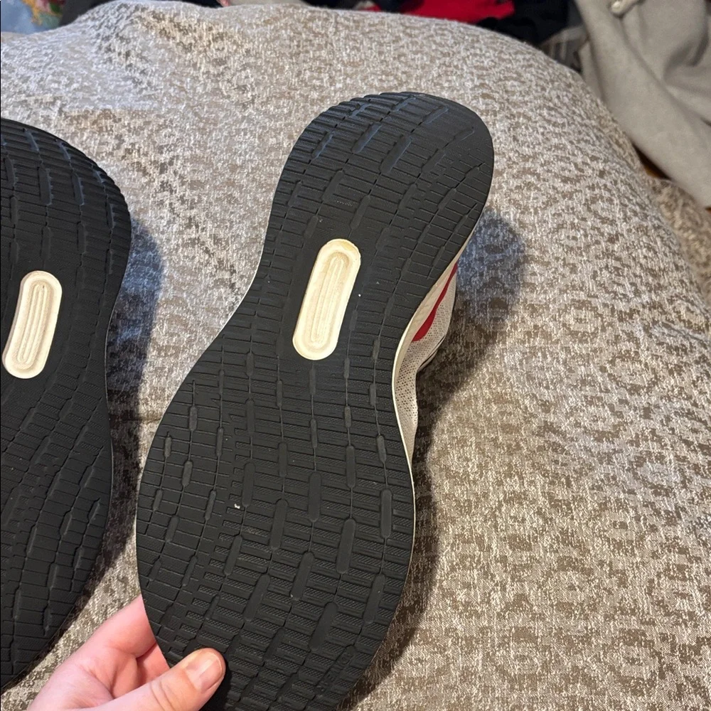 Adidas Men's White Athletic Shoes with Black and Red Accents - Picture 5 of 8